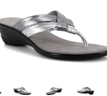 Onex Melba Pewter/Silver Toe Post Wedge Sandal Women's sizes 6-11/NEW!!!