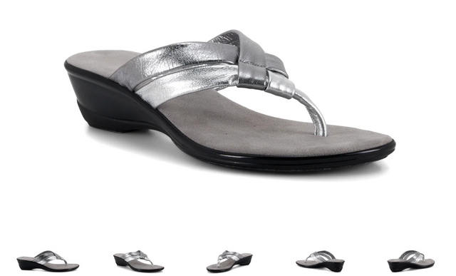 Onex Melba Pewter/Silver Toe Post Wedge Sandal Women's sizes 6-11/NEW!!!