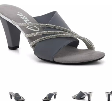 Onex Havana Pewter/Grey Elastic Slide Wedge Sandal Women's US sizes 5-11/NEW!!!