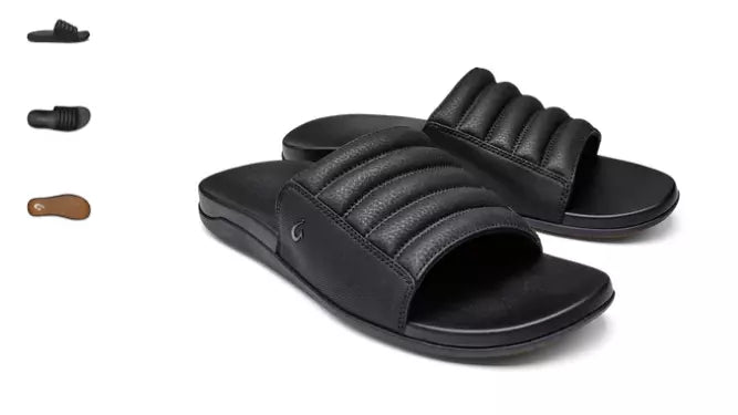 Men's Olukai Maha 'Olu Recovery Slide Black US Size 8,9,12 NEW!!!