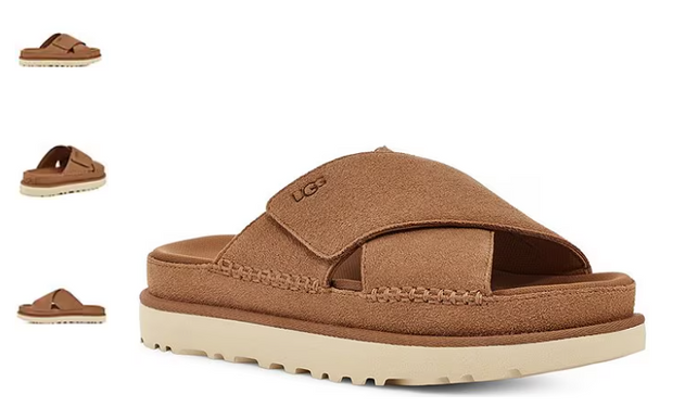 UGG Goldenstar Cross Slide Chestnut Platform Sandal Women's US sizes 5-12/NEW!!!