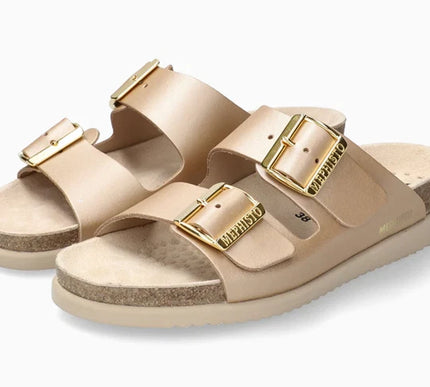 Mephisto Hester Platinum Leather Slide Sandal Womens sizes 35-42 NEW