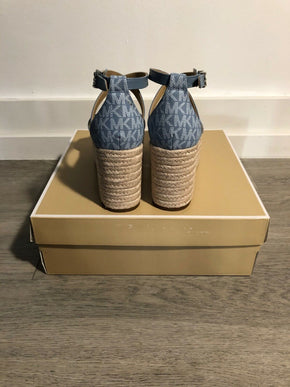 Michael Kors Serena Chambray Denim Espadrille Thong Wedge Women's sizes 5-11/NEW