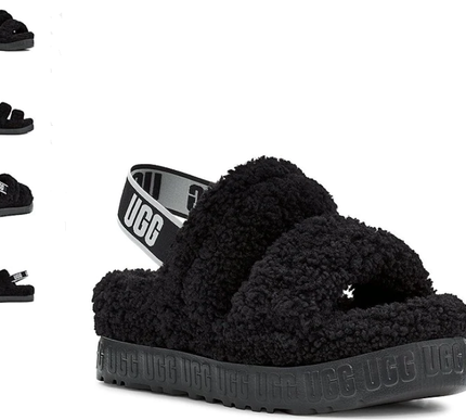 UGG Oh Fluffita Black Fur Slide Slipper Sandal Women's US sizes 5-12/NEW!!!