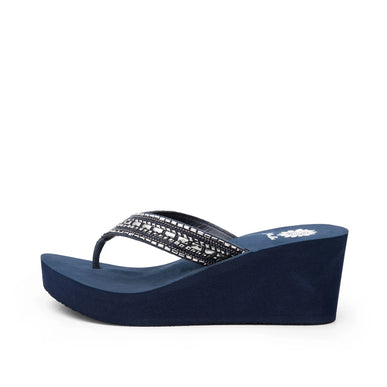 Yellow Box Emmil Navy Wedge Toe Post Sandal Women's sizes 6-10/NEW!