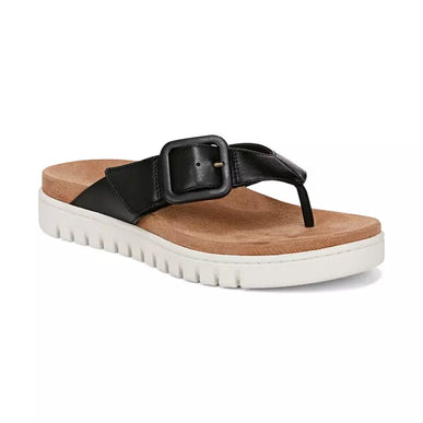 Vionic Uptown Marin Black Leather Toe Post Sandal Women's sizes 5-11/NEW!!!