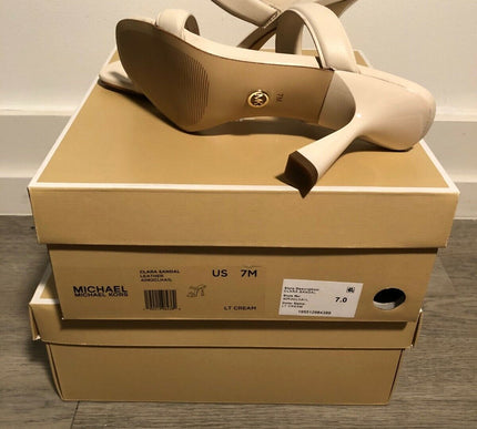 Michael Michael Kors Clara Sandal Light Cream Leather Women's US sizes 6-10/NEW!