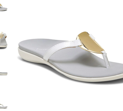 Vionic Raysa White Leather Sandal Flip Flop Women's US sizes 5-12 NEW!!