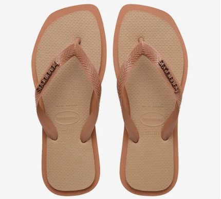 Havaianas Top Square Fusion Rust Rose Gold Sandal Women sizes 35-36-41-42 NEW