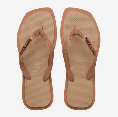 Havaianas Top Square Fusion Rust Rose Gold Sandal Women sizes 35-36-41-42 NEW