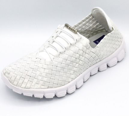 Zee Alexis Danielle White w/ White Bottom Woven Slip-on Sneakers 6-11 NIB!!!