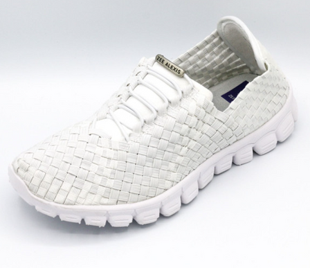 Zee Alexis Danielle White w/ White Bottom Woven Slip-on Sneakers 6-11 NIB!!!