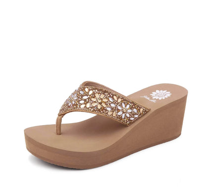 Yellow Box Enola Tan Wedge Toe Post Sandal Women's sizes 6-10/NEW!