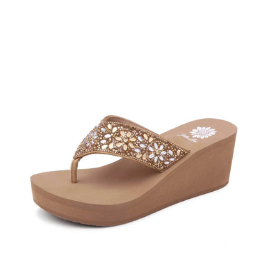 Yellow Box Enola Tan Wedge Toe Post Sandal Women's sizes 6-10/NEW!