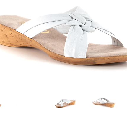 Onex Brynna Soft Leather White Wedge Sandal Women's sizes 5-11/NEW!!