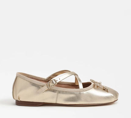 Circus by Sam Edelman Zuri Gold Leaf Leather Ballet Flat Women sizes 6-10/NEW!!!
