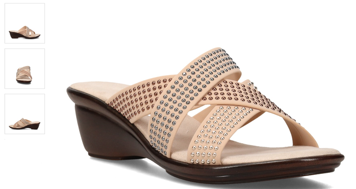 Onex Prelude Champagne Rhinestone Studded Low Heel Sandal Women's sizes 5-11/NEW