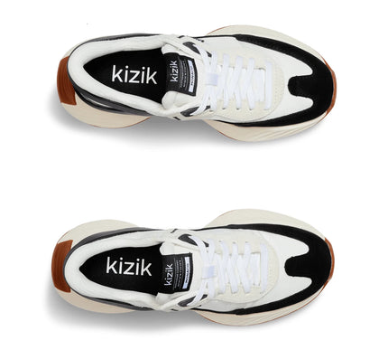 Kizik Monaco White/Black Hands-Free Slip in/on Shoes Womens sizes 6-10