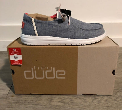 Hey Dude Wendy Chambray Braid Indigo Sneaker Slip On Women's Sizes US 6-10/NEW!!