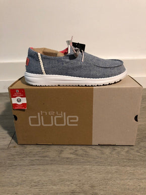 Hey Dude Wendy Chambray Braid Indigo Sneaker Slip On Women's Sizes US 6-10/NEW!!