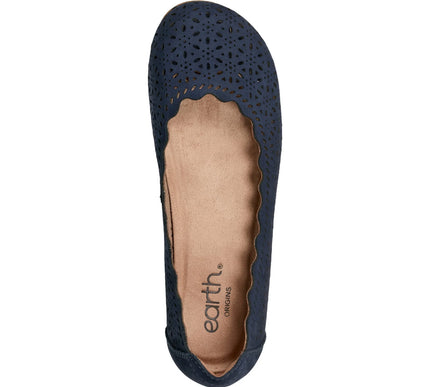 Earth Bria Blue Round Toe Casual Ballet Flat Slip-on Womens sizes 6-10 NEW M