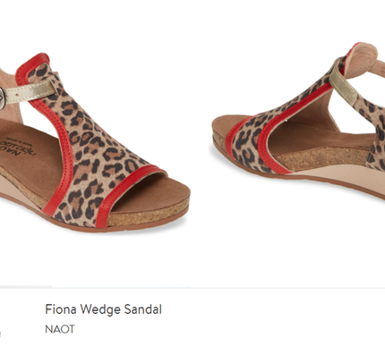 Naot Fiona Cheetah Wedge Sandal Women's sizes 5-11/36-42 NEW!!!