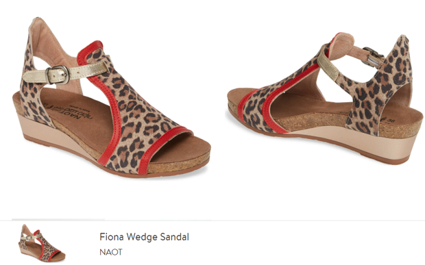Naot Fiona Cheetah Wedge Sandal Women's sizes 5-11/36-42 NEW!!!
