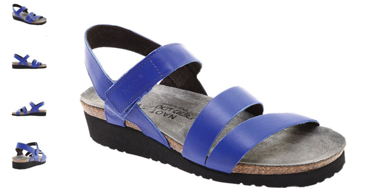 Naot Kayla Royal Blue Leather Wedge Sandal Women's US sizes 5-11/36-42 NEW!!!