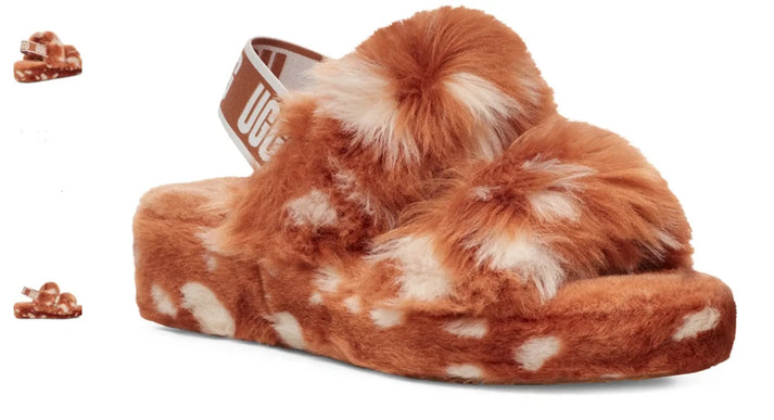 UGG Oh Yeah Spots Natural Shearling Slipper Women's US sizes 5-12-NEW