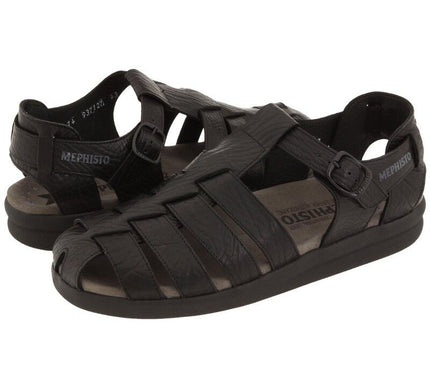 Mephisto Sam Black Grain Comfort Fisherman Sandal Men's sizes 40-48 NEW!!!