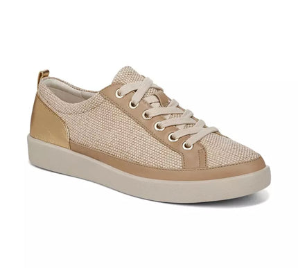 Vionic Winny Linen Canvas Natural Gold Sneaker Women's sizes 5-11/NEW!! MEDIUM