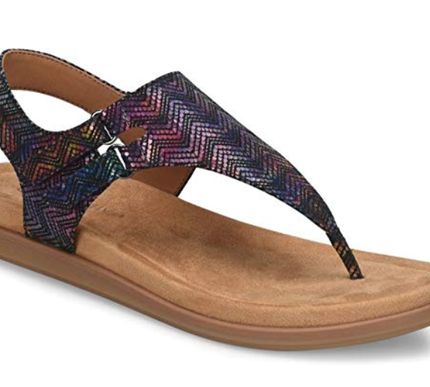 Comfortiva Calina Black Multi Thong Wedge Sandal Women's sizes 6-10/NEW!!