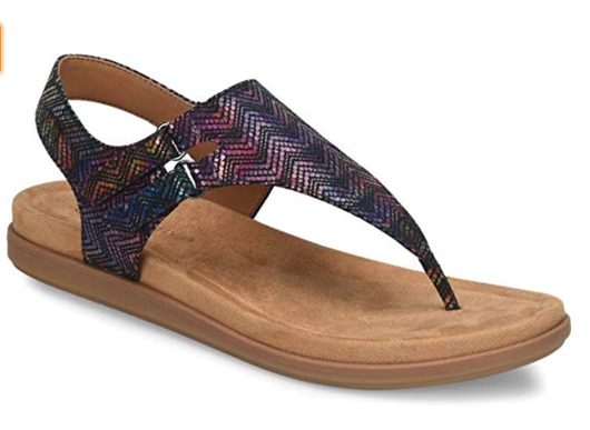 Comfortiva Calina Black Multi Thong Wedge Sandal Women's sizes 6-10/NEW!!