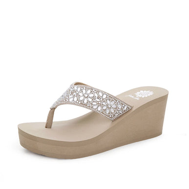Yellow Box Enola Taupe Wedge Toe Post Sandal Women's sizes 6-10/NEW!