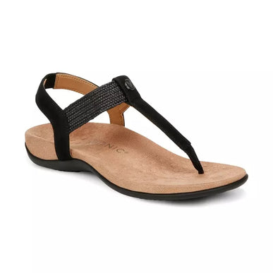 Vionic Brea Black Leather Toe Post Slingback Sandal Women's sizes 5-11/NEW!!!