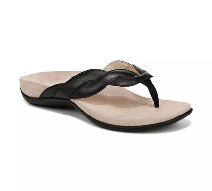 Vionic Bella Braid Black Nappa Leather Sandal Women's sizes 5-11/NEW!!!