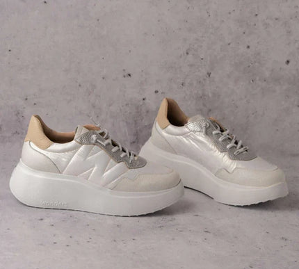 Wonders A-3602 Berlin Off White/Cream Wedge Sneaker Womens sizes 36-42