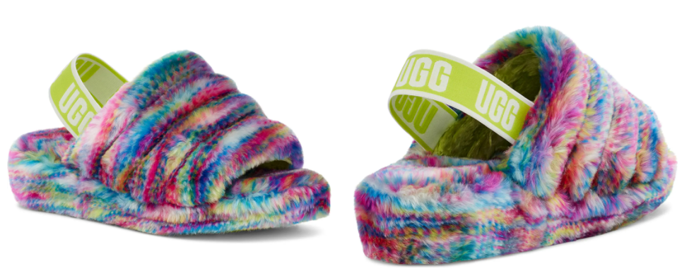UGG Fluff Yeah Pixelate White Slide Slipper Sandal Women's US sizes 5-12/NEW!!!