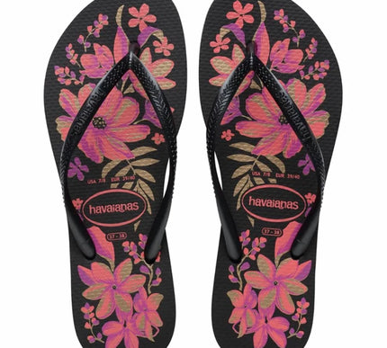 Havaianas Slim Organic Black-Grey-Gold Flip Flop Women sizes 35-36-41-42