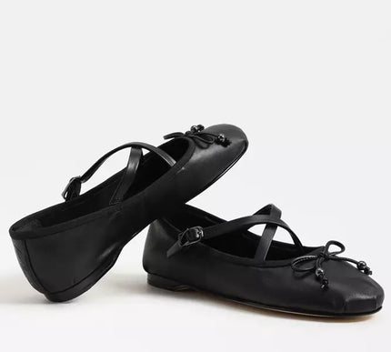 Circus by Sam Edelman Zuri Black Leather Ballet Flat Women sizes 6-10/NEW!!!