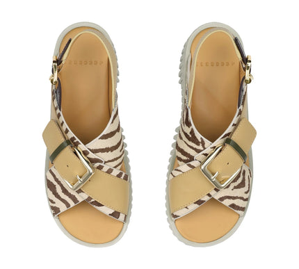 4CCCCEES Plia Juno Zebra Mix Strappy Sandal Womens Sizes 36-41-6-11 NEW
