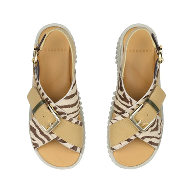 4CCCCEES Plia Juno Zebra Mix Strappy Sandal Womens Sizes 36-41/6-11 NEW