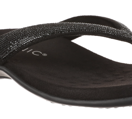 Vionic Dillon Shine Toe Post Rhinestone Black Sandal Women's sizes 5-11/NEW!!!
