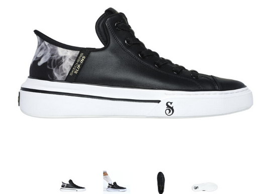 SKECHERS Snoop One OG Premium Leather Black/White Sneaker Men's sizes 7-13/NEW!!