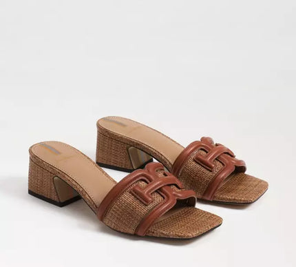 Sam Edelman Waylon Cognac Cuoio Weave Slide Sandal Women's US sizes 6-10/NIB!!!