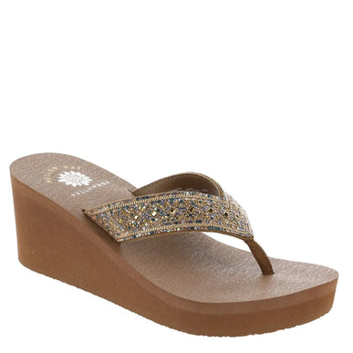 Yellow Box Waneta Tan Multi Wedge Toe Post Sandal Women's sizes 6-10/NEW!