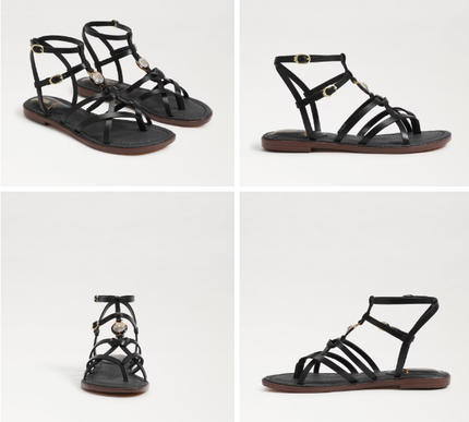 Sam Edelman Gwen Black Leather Gladiator Sandal Womens US sizes 6-10/NIB