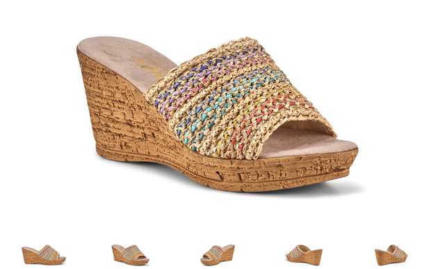 Onex Claire Brite Multi Weave Wedge Sandal Slide Women's US sizes 5-11/NEW!!!