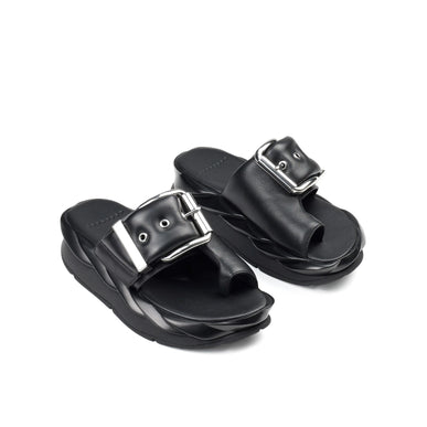 4CCCCEES Mellow Glow Pure Black Platform Sandal Womens Sizes 36-41/6-11 NEW