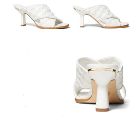 Michael Kors Gideon Mule Optic White Puffy Logo Sandal Women's sizes 5-11/NEW!!